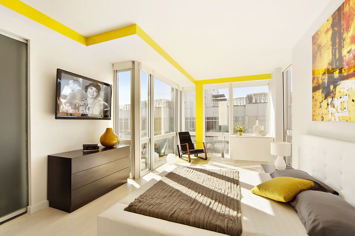 Серый и желтый цвет в дизайне интерьера